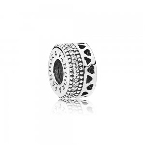 Separador PANDORA Signature - Corações e Pavê - 797415CZ Separador PANDORA Signature - Corações e Pavê - 797415CZ
