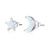 Brincos Petit Lua e estrela estilo Pandora - SCE875