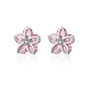 Brincos Petit Flores de cerejeira estilo Pandora - SCE644