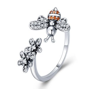 Anel História da Abelha estilo Pandora - SCR422 Anel História da Abelha estilo Pandora - SCR422