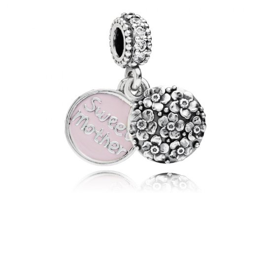 Charm PANDORA de Prata Pendente Esmaltado Querida Mãe - 791285CZ  Clique na imagem para fechar