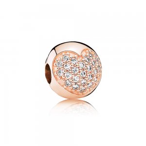 Clipe PANDORA Rosê Coração de Pavê - 781053CZ Clipe PANDORA Rosê Coração de Pavê - 781053CZ