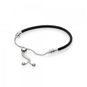 Bracelete Pandora Cordão De Couro Preto