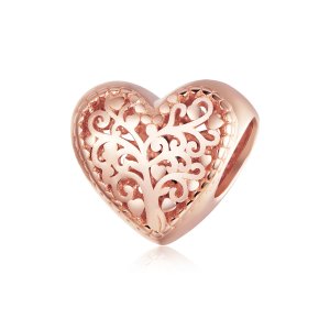 Charm Árvore Genealógica Rosa estilo Pandora Rosa - BSC215 Charm Árvore Genealógica Rosa estilo Pandora Rosa - BSC215