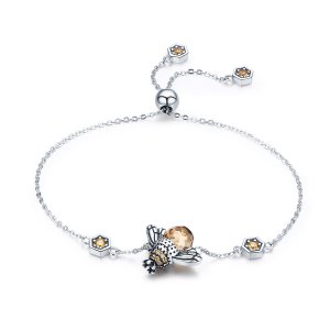 Pulseira Abelha Dançante estilo Pandora - SCB043 Pulseira Abelha Dançante estilo Pandora - SCB043