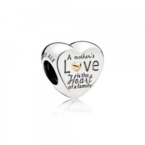 Charm PANDORA "Amor de Mãe é o Coração da Família"