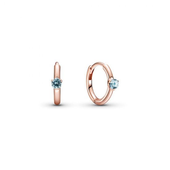 Brinco Argolas Paciência Azul Claro Huggie Pandora Rosa - 289304C02  Clique na imagem para fechar