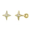 Brincos Petit Estrelas douradas estilo Pandora - SCE1117 Brincos Petit Estrelas douradas estilo Pandora - SCE1117