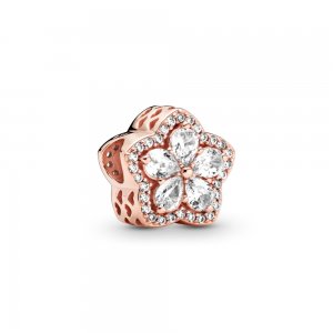 Conta Pavé Floco de Neve, Pandora Rose - 789224C01 Conta Pavé Floco de Neve, Pandora Rose - 789224C01