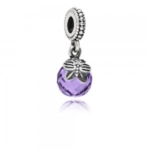 Charm PANDORA de Prata Pendente Pequena Borboleta Lavanda - 791258ACZ Charm PANDORA de Prata Pendente Pequena Borboleta Lavanda - 791258ACZ
