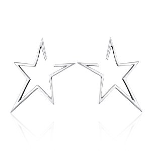 Brincos Petit Estrela moderna estilo Pandora - SCE107 Brincos Petit Estrela moderna estilo Pandora - SCE107