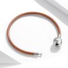 Bracelete Couro Família para sempre estilo Pandora - SCB215