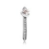 Heart Anel PANDORA de Prata with rose pink synthetic sapphire - 190896SLP