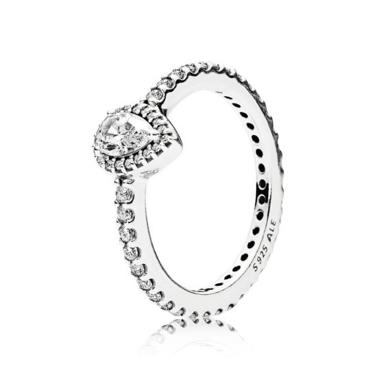 Anel PANDORA Delicada Gota de Água Brilhante - 196254CZ  Clique na imagem para fechar