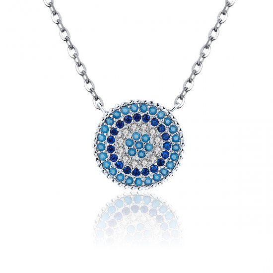 Colar Círculo Azul life Pandora - SCN099  Clique na imagem para fechar