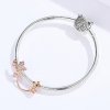 Charm Folhas Slient estilo Pandora Rosa - SCC1254