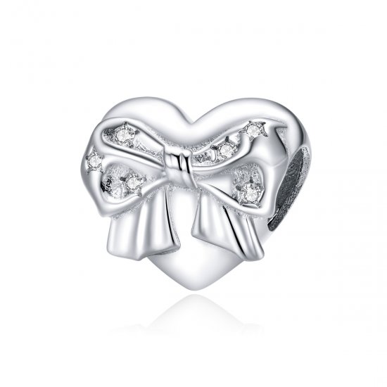 Charm laço e Coração de Amor estilo Pandora - BSC381  Clique na imagem para fechar