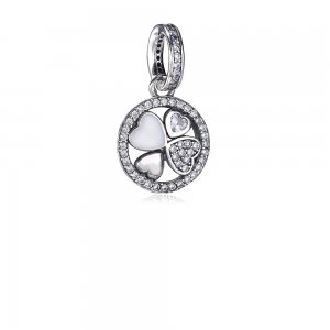 Pendente Pandora de prata Corações de amor Pendente Pandora de prata Corações de amor