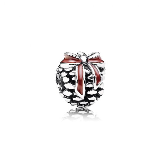 Charm PANDORA de Prata e Esmalte Pinha de Natal - 791237EN39  Clique na imagem para fechar