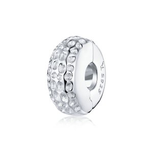 Clipe De Prata Textura estilo Pandora - SCC1490 Clipe De Prata Textura estilo Pandora - SCC1490