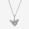 Colar Pavé Coração e Asas de Anjo Pandora - 398505C01-45 Colar Pavé Coração e Asas de Anjo Pandora - 398505C01-45