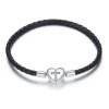 Bracelete Couro Cruz Moderno estilo Pandora - SCB205 Bracelete Couro Cruz Moderno estilo Pandora - SCB205