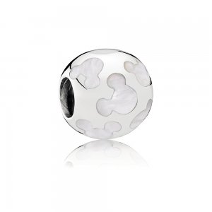 Charm Pandora de prata Disney, Ícone De Mãe De Pérola Mickey Mouse Charm Pandora de prata Disney, Ícone De Mãe De Pérola Mickey Mouse