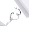 Brincos Petit Palavras de arco-íris estilo Pandora - SCE1014