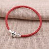 Bracelete PANDORA De Couro Vermelha Com O Fecho