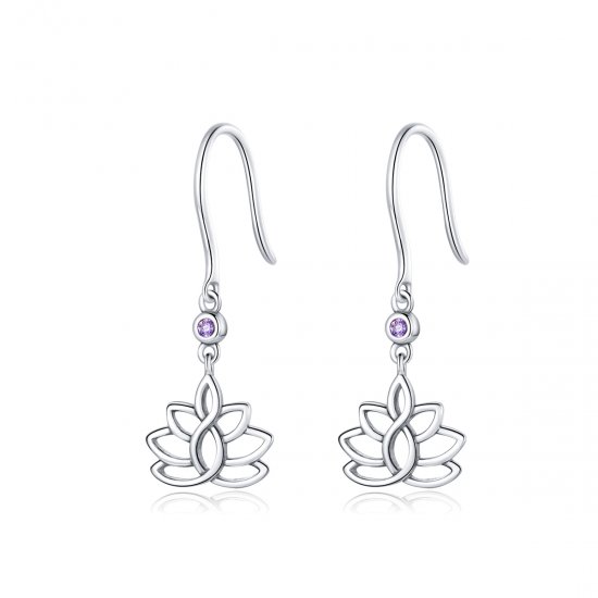Brinco Flores de Lótus Elegantes estilo Pandora - BSE451  Clique na imagem para fechar