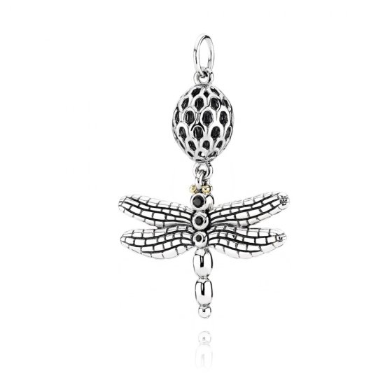 Pendente PANDORA Prata e Ouro Libélula - 390336CZK  Clique na imagem para fechar