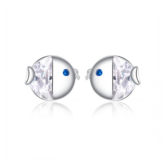 Brincos Petit Kiss Fish estilo Pandora - BSE204  Clique na imagem para fechar