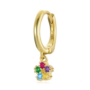 Brinco Argolas Flor misteriosa da Espanha estilo Pandora - SCE1150 Brinco Argolas Flor misteriosa da Espanha estilo Pandora - SCE1150