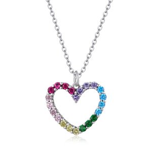 Colar Amor do arco-íris estilo Pandora - SCN449 Colar Amor do arco-íris estilo Pandora - SCN449