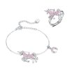 Conjunto de joias Dois tons Unicórnio fofo estilo Pandora - SET009 Conjunto de joias Dois tons Unicórnio fofo estilo Pandora - SET009