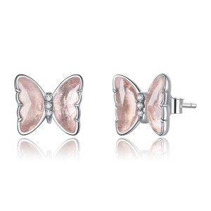 Brincos Petit Borboleta de cristal estilo Pandora - SCE1013 Brincos Petit Borboleta de cristal estilo Pandora - SCE1013