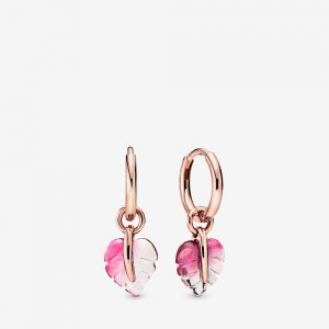 Brinco Vidro Murano Rosa & Sai Pandora - 288317PMU