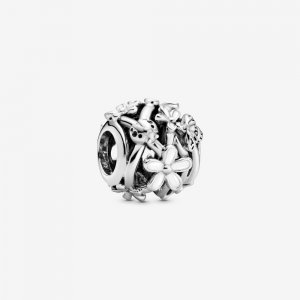 Charm recortes de Flor de Margarida Branca Pandora - 798772C01 Charm recortes de Flor de Margarida Branca Pandora - 798772C01