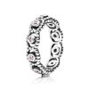 Anel PANDORA de prata com zircônia cúbica rosa - 190881PCZ