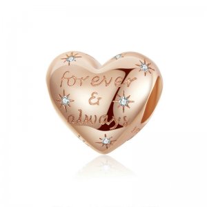 Charm Para todo o sempre estilo Pandora Rosa - SCC1223 Charm Para todo o sempre estilo Pandora Rosa - SCC1223