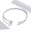 Bracelete Rigido Aberto Bola de prata estilo Pandora - SCB198