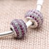 Charm PANDORA de Prata Pavê de Zircônia Bicolor Vermelha - 791172CZR
