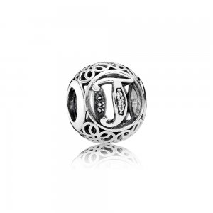 Charm PANDORA Alfabeto Vintage Letra T - 791864CZ Charm PANDORA Alfabeto Vintage Letra T - 791864CZ