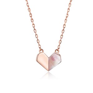 Colar Coração de Origami estilo Pandora Rose - SCN330 Colar Coração de Origami estilo Pandora Rose - SCN330