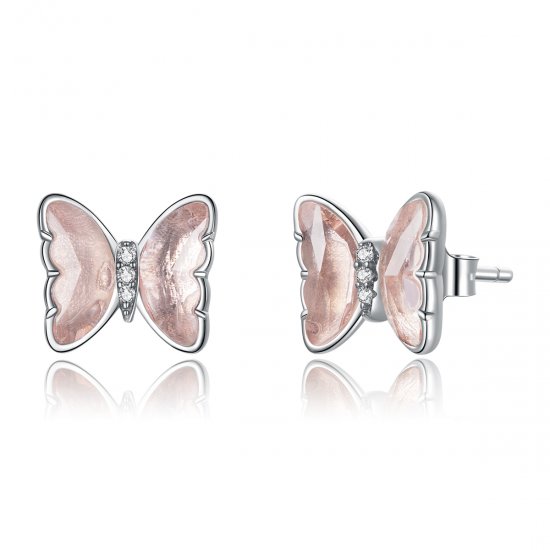 Brincos Petit Borboleta de cristal estilo Pandora - SCE1013  Clique na imagem para fechar