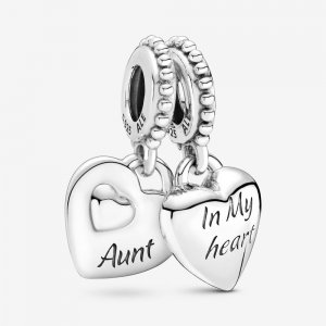 Charm Pendente Tia e Sobrinha de Coração Pandora - 799188C00 Charm Pendente Tia e Sobrinha de Coração Pandora - 799188C00