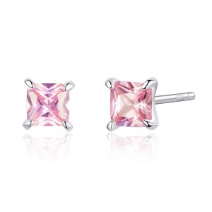 Brincos Petit Sorte rosa estilo Pandora - SCE660 Brincos Petit Sorte rosa estilo Pandora - SCE660