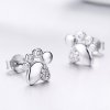 Brincos Petit Pegadas fofas de gatinho anti-alérgico estilo Pandora - BSE033