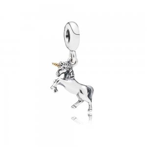 Charm PANDORA de Prata e Ouro Pendente Unicórnio - 791200 Charm PANDORA de Prata e Ouro Pendente Unicórnio - 791200