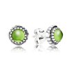 Brinco PANDORA de Prata e Peridoto "Agosto" - 290543PE Brinco PANDORA de Prata e Peridoto "Agosto" - 290543PE